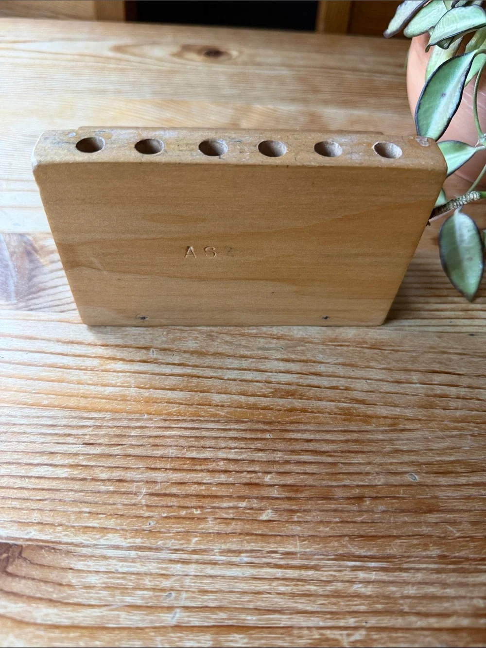 Vintage Floral Wooden Pen Holder